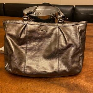 Coach silver handbag